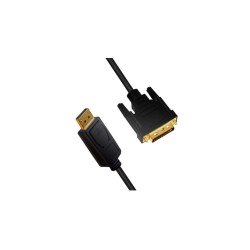 Buy LogiLink DisplayPort to DVI Cable - 2 m - Black, Gold-Plated Male-to-Male Co... in Cyprus, Nicosia, Limassol, Larnaka, Pafos