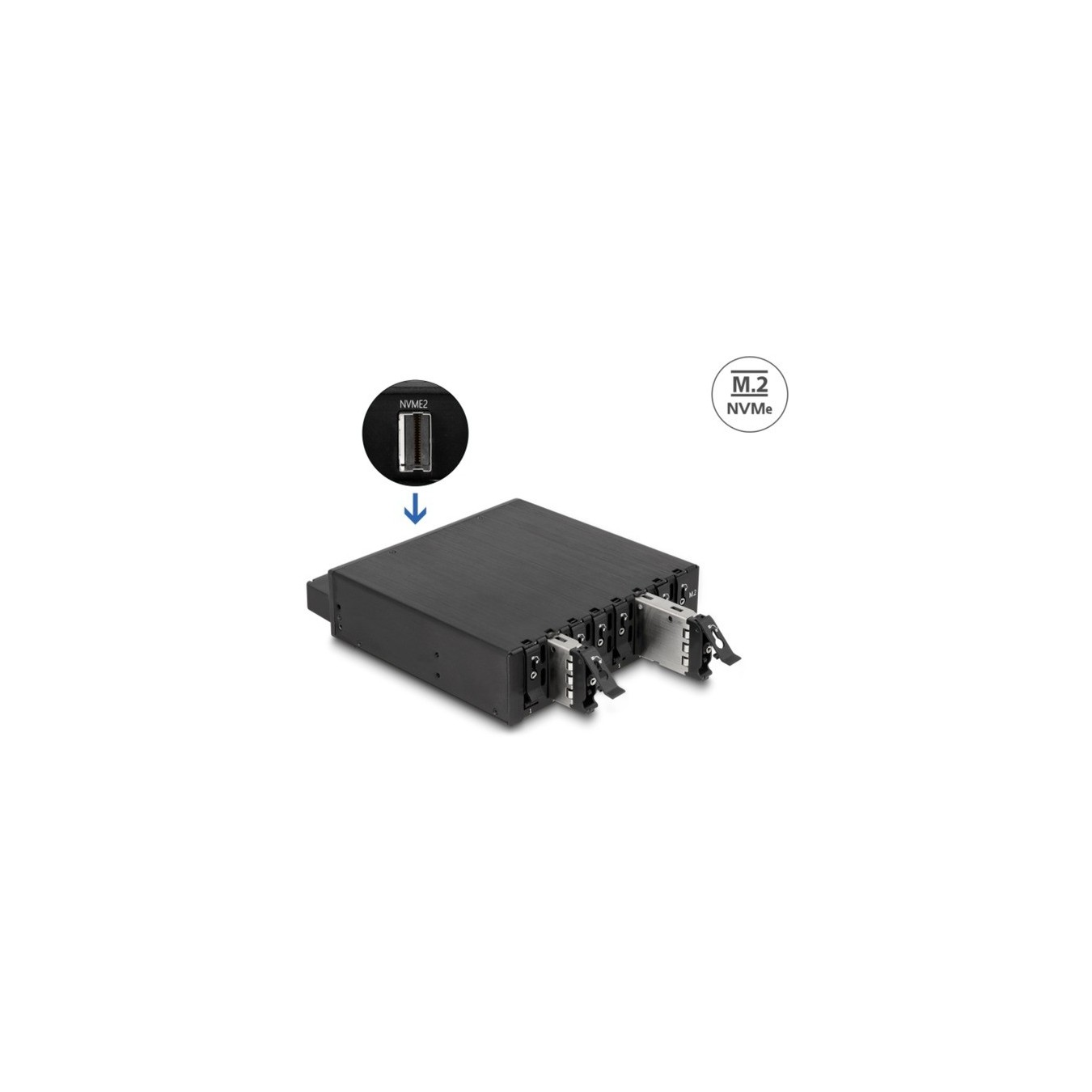 5.25" Removable Frame - for 8 x M.2 NVMe SSD with Slim SAS SFF-8654 — Buy in Cyprus with Fast Delivery