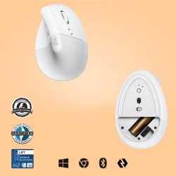 Buy Logitech Lift - 910-006475 - Ergonomic Vertical Wireless Mouse, White, AA Ba... in Cyprus, Nicosia, Limassol, Larnaka, Pafos