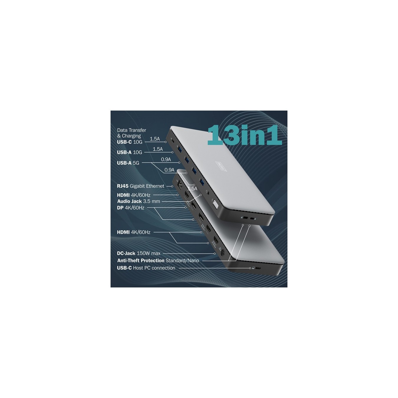 13-Port USB-C Docking Station - Docking Station — Buy in Cyprus with Fast Delivery