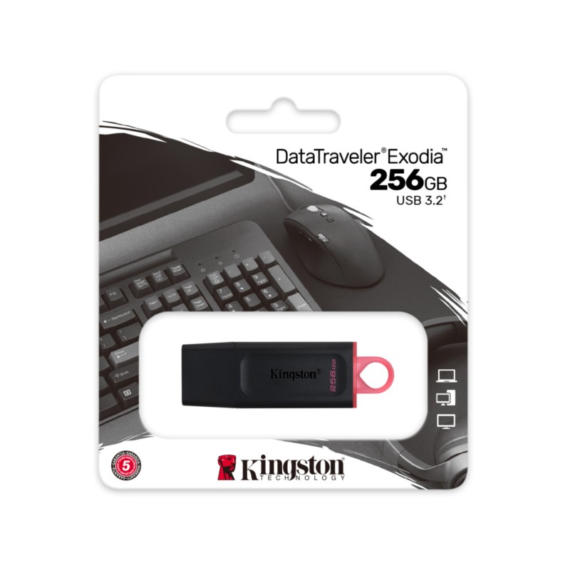 Buy Kingston DataTraveler Exodia - DTX - 256GB USB 3.2 Gen1 (USB-A) - Black / Pink in Cyprus, Nicosia, Limassol, Larnaka, Pafos