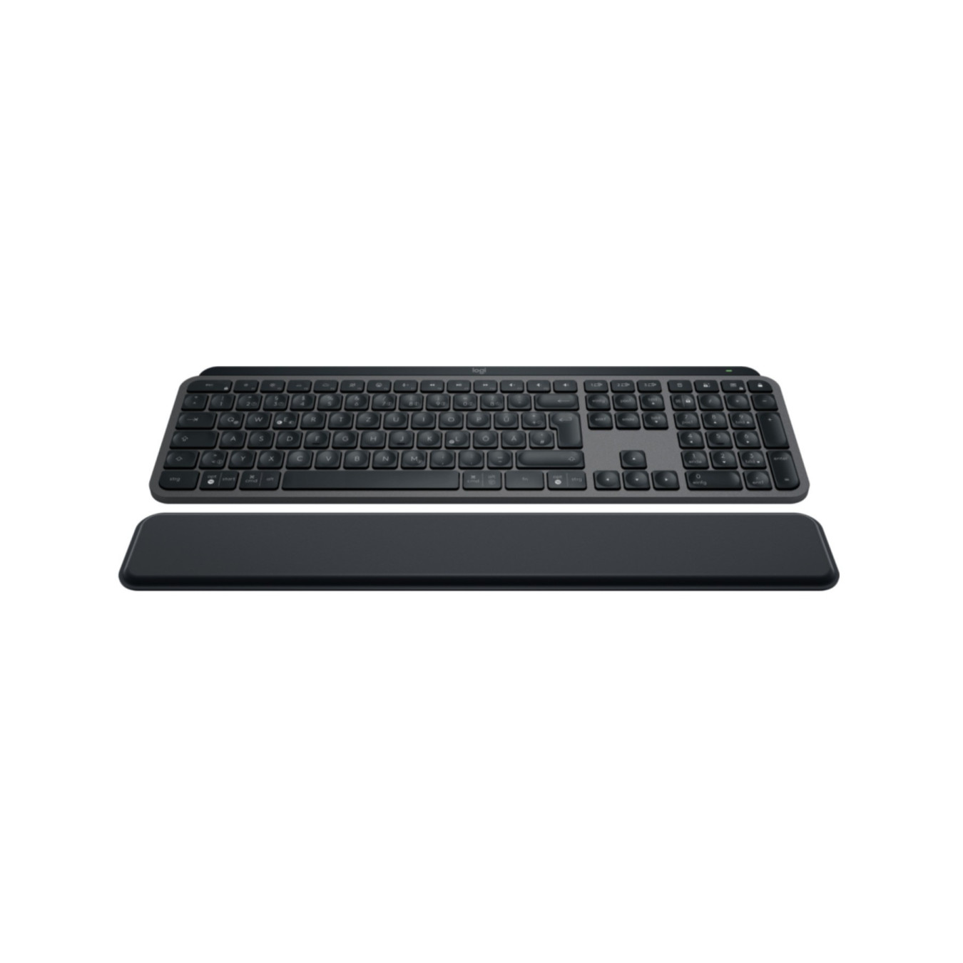 Logitech MX Keys S Wireless Keyboard + MX Palm Rest - 920-011567 - Graphite, German QWERTZ, Bluetooth & 2.4GHz