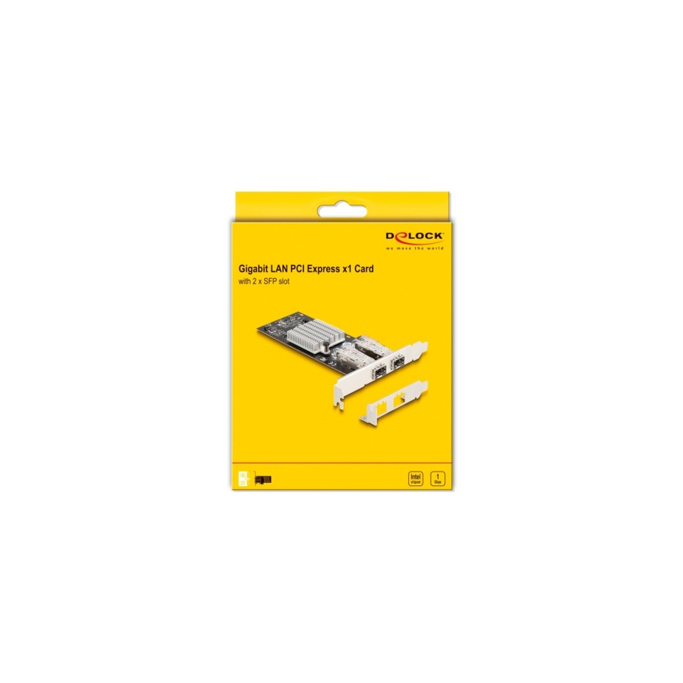 PCI Express x1 to 2 x SFP Slot Gigabit LAN i350, LAN-Adapter - PCI Express x1 to 2 x SFP Slot Gigabit LAN i350