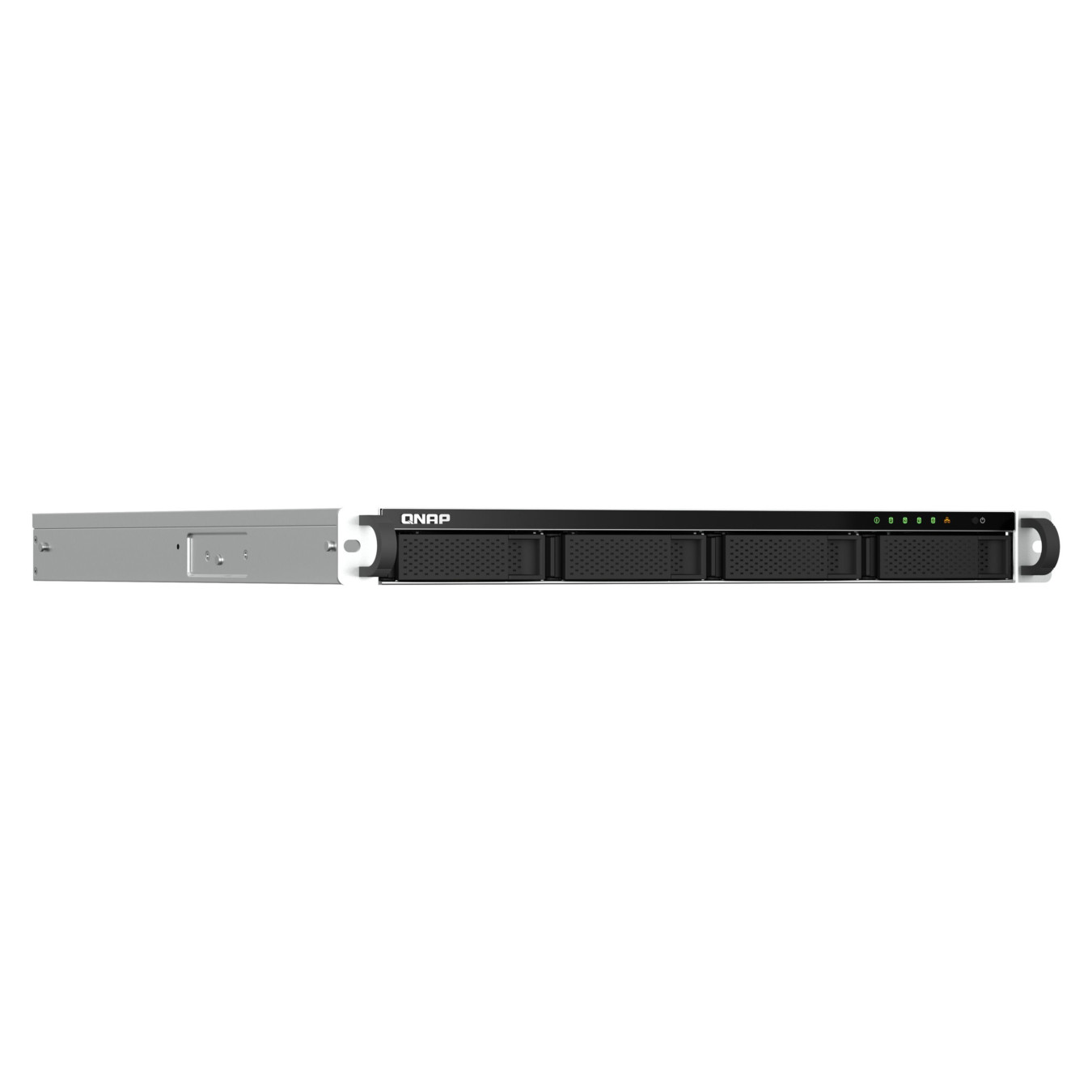 QNAP TS-464U-RP - 1U 4-Bay Rack NAS, Intel N5095 2.0/2.9GHz, 8GB DDR4, 2x2.5GbE, Redundant PSU, Black/Aluminium