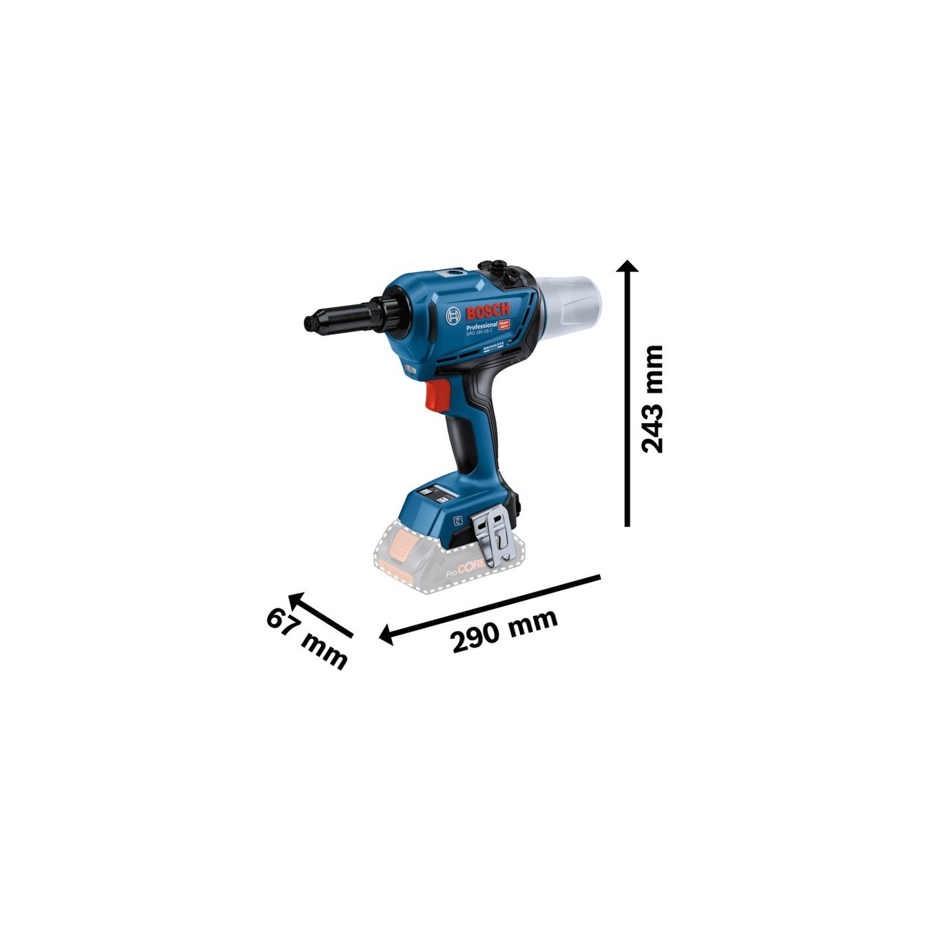 Bosch Cordless Rivet Gun - GRG 18V-16 C - Professional solo, 18V — Buy in Cyprus with Fast Delivery