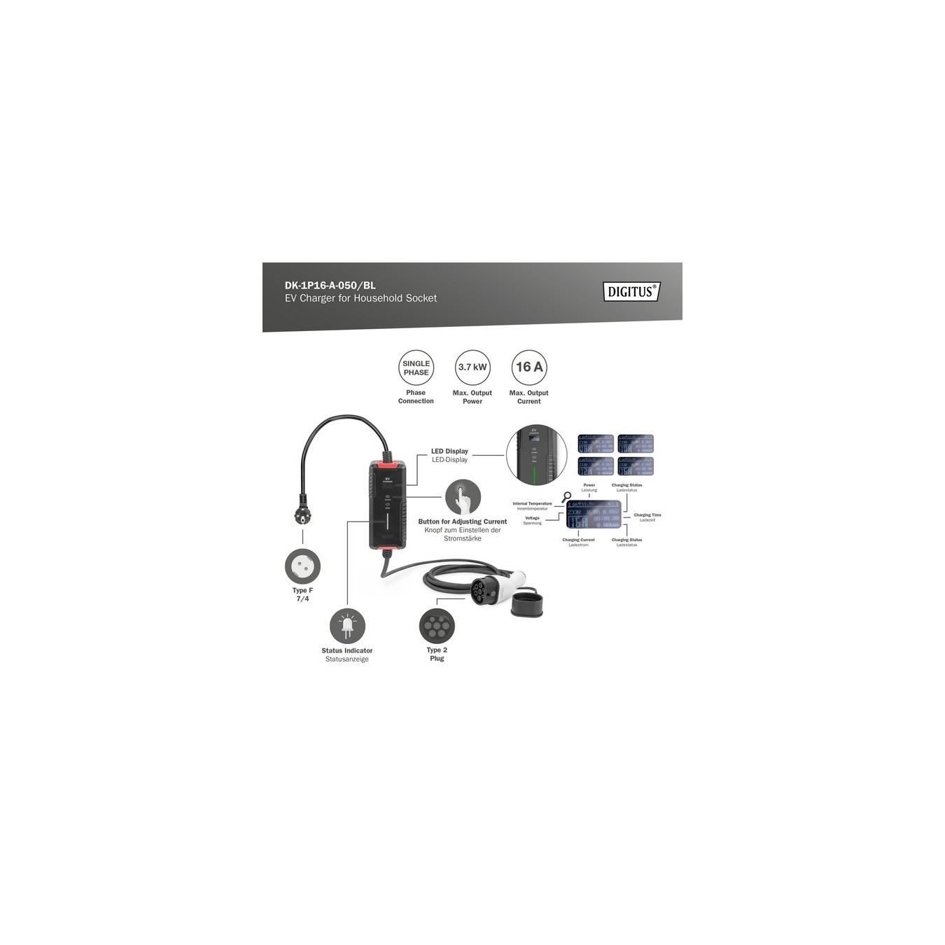 EV Charger for Household Socket — Buy in Cyprus with Fast Delivery