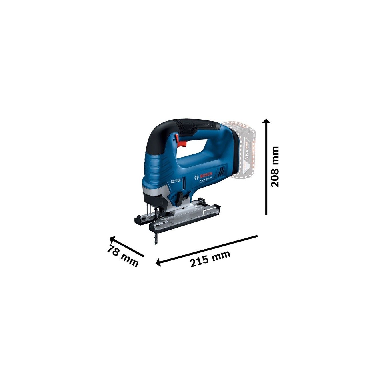 Cordless Jigsaw - GST 18V-125 B - Professional solo, 18 volts — Buy in Cyprus with Fast Delivery