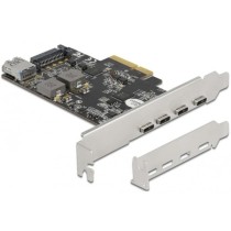 PCI Express x4 Card for 4x USB Type-C + 1x USB Type-A - SuperSpeed USB 10 Gbps - Low Profile Form Factor, USB Controller