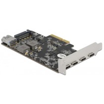 PCI Express x4 Card for 4x USB Type-C + 1x USB Type-A - SuperSpeed USB 10 Gbps - Low Profile Form Factor, USB Controller