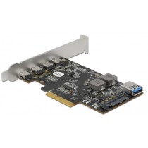 PCI Express x4 Card for 4x USB Type-C + 1x USB Type-A - SuperSpeed USB 10 Gbps - Low Profile Form Factor, USB Controller