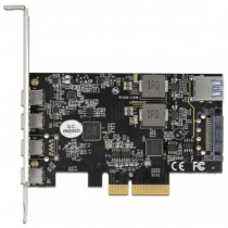 PCI Express x4 Card for 4x USB Type-C + 1x USB Type-A - SuperSpeed USB 10 Gbps - Low Profile Form Factor, USB Controller