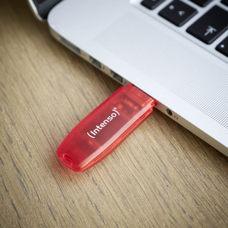 Buy Intenso Rainbow Line USB Stick - 3502491 - 128GB, Red Transparent, USB 2.0 in Cyprus, Nicosia, Limassol, Larnaka, Pafos