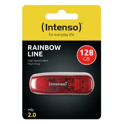 Buy Intenso Rainbow Line USB Stick - 3502491 - 128GB, Red Transparent, USB 2.0 in Cyprus, Nicosia, Limassol, Larnaka, Pafos