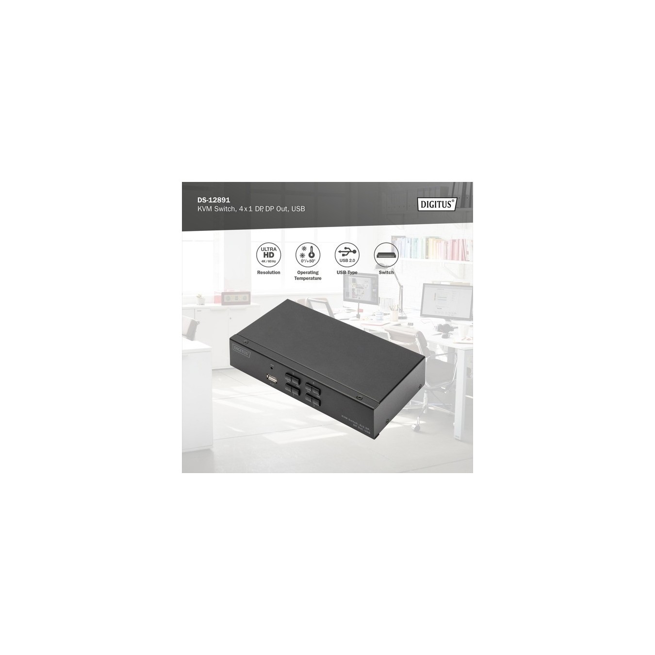 KVM Switch - DispalyPort 4x1, KVM-Switch — Buy in Cyprus with Fast Delivery