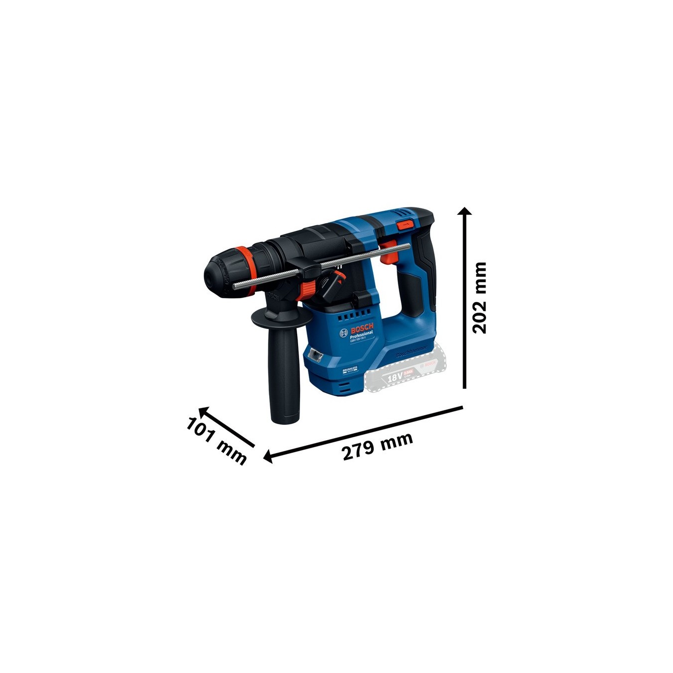 Cordless hammer drill - GBH 18V-18 X - Professional solo, 18 volts — Buy in Cyprus with Fast Delivery