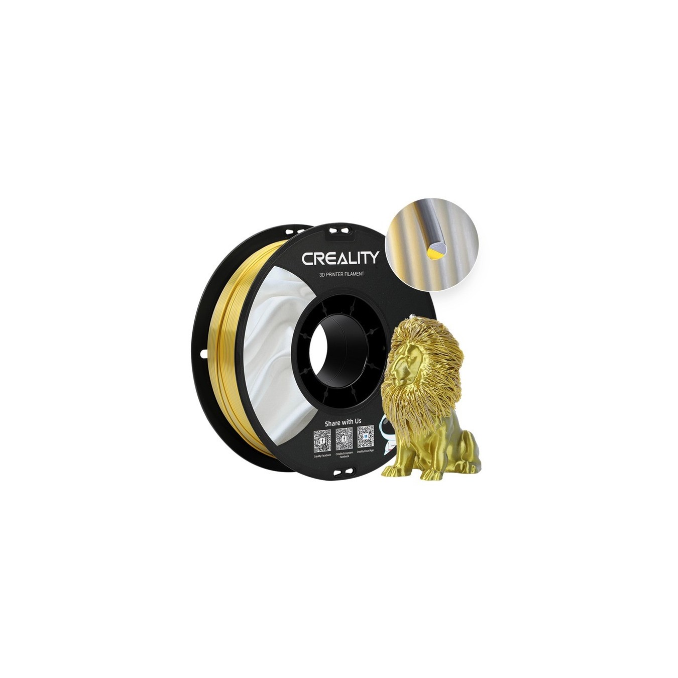CR-Silk PLA Filament - Gold Silver, 3D Filament — Buy in Cyprus with Fast Delivery