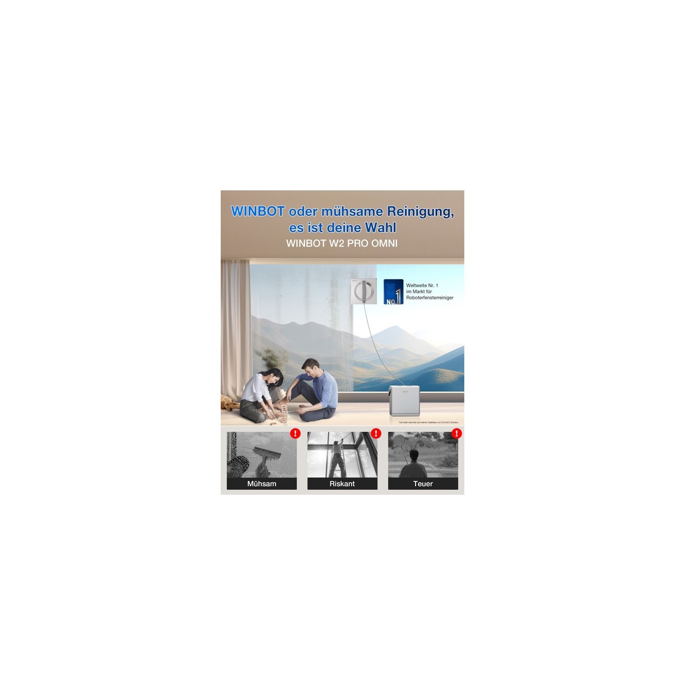 Window cleaning robot WINBOT - W2 PRO OMNI - Window vacuum — Buy in Cyprus with Fast Delivery