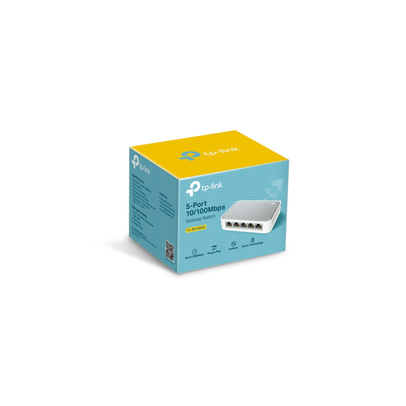 TP-Link 5-Port Fast Ethernet Desktop Switch - TL-SF1005D - Unmanaged, 10/100 Mbps, Energy-Efficient