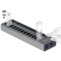 External SuperSpeed USB hub - 13 ports + switch — Buy in Cyprus with Fast Delivery