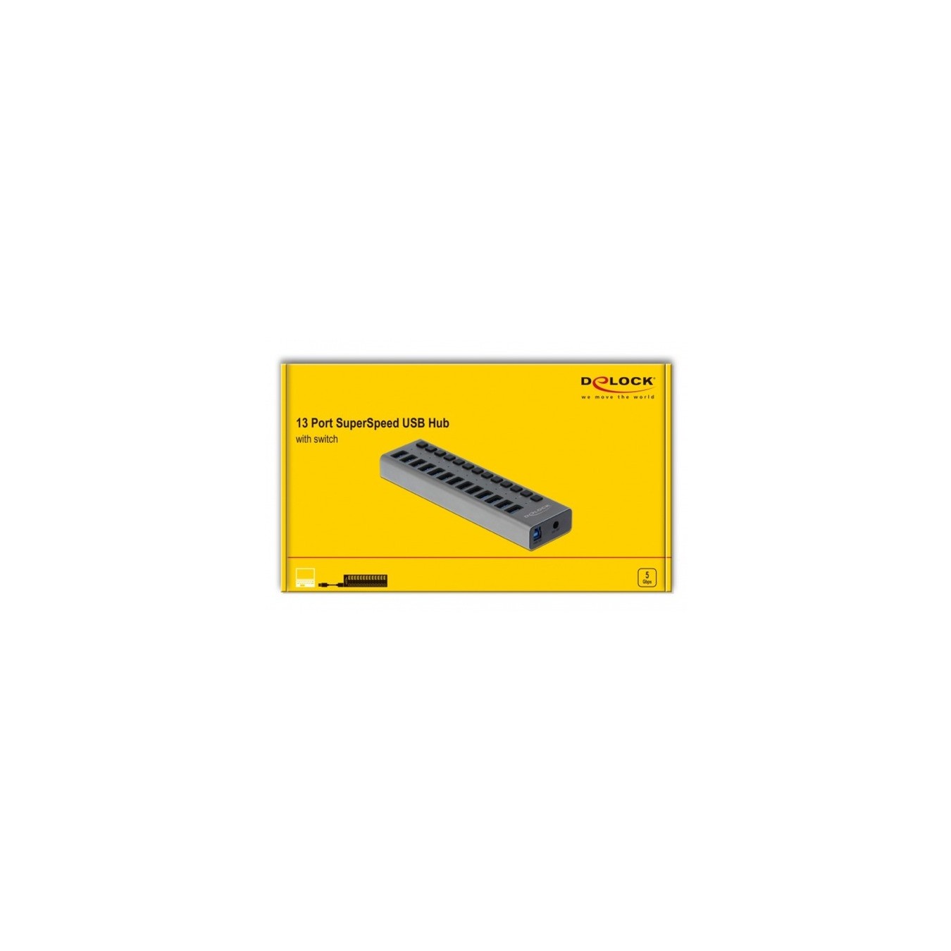 External SuperSpeed USB hub - 13 ports + switch — Buy in Cyprus with Fast Delivery