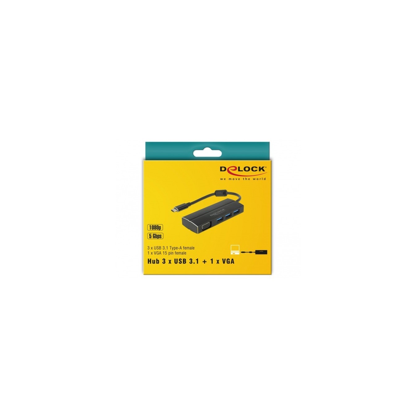 USB 3.2 Gen 1 multiport hub - USB-C plug to 3x USB-A + VGA socket, USB hub — Buy in Cyprus with Fast Delivery