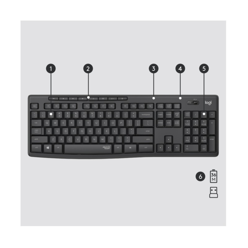 Buy Logitech Wireless Combo MK295 - 920-009800 - Graphite, Silent Full-Size Keyb... in Cyprus, Nicosia, Limassol, Larnaka, Pafos