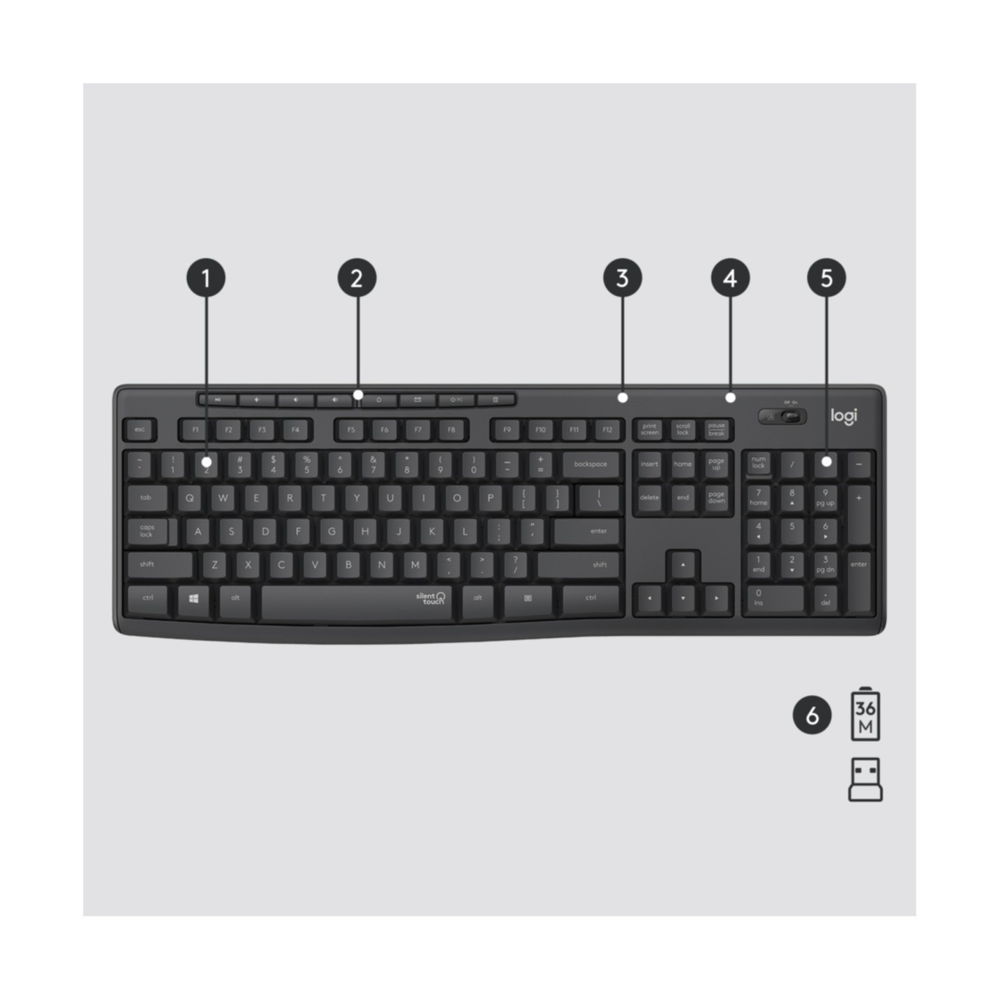 Logitech Wireless Combo MK295 - 920-009800 - Graphite Silent Keyboard & Mouse (Boxed) — Buy in Cyprus with Fast Delivery