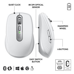 Buy Logitech MX Anywhere 3S for Business - 910-006959 - Wireless White, 8000 DPI... in Cyprus, Nicosia, Limassol, Larnaka, Pafos