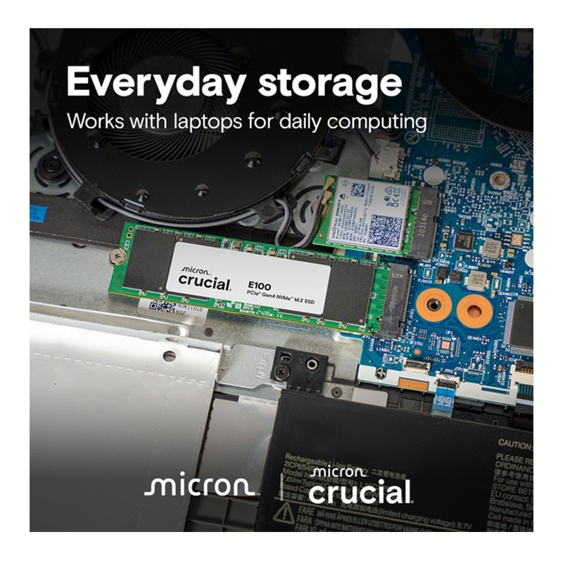 Crucial E100 1TB M.2 2280 NVMe PCIe 4.0 x4 SSD - 5000/4500 MB/s - CT1000E100SSD8 (Boxed) — Buy in Cyprus with Fast Delivery