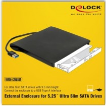 External enclosure for 5.25'' Ultra Slim SATA drives 9.5 mm to USB Type-A connector - drive enclosure