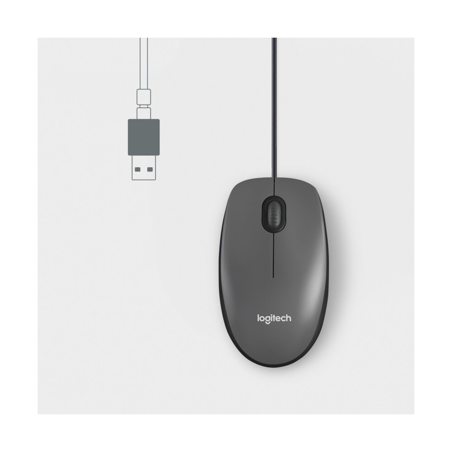 Logitech M100 910-006652 Black Ambidextrous Optical Mouse 1000 DPI USB-A (Retail) — Buy in Cyprus with Fast Delivery