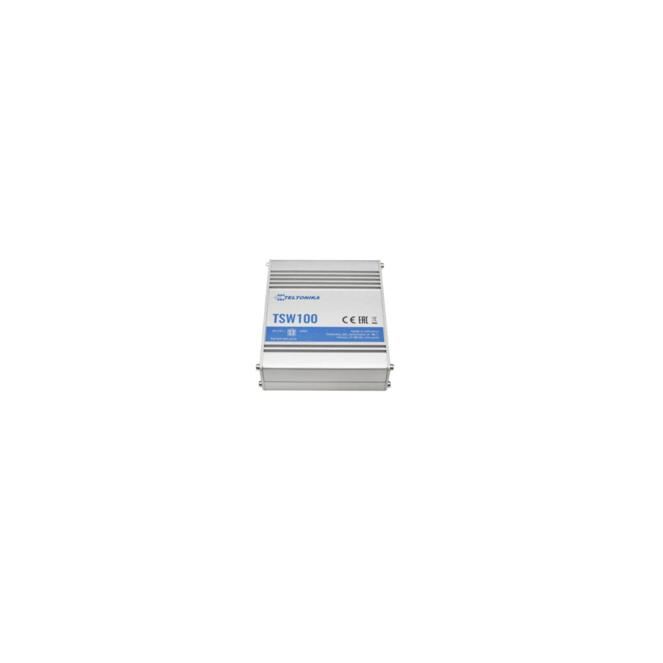 Teltonika TSW100 - 5-Port Gigabit Switch (4×PoE 30W/port, 120W Budget) - Blue Metallic, Aluminium