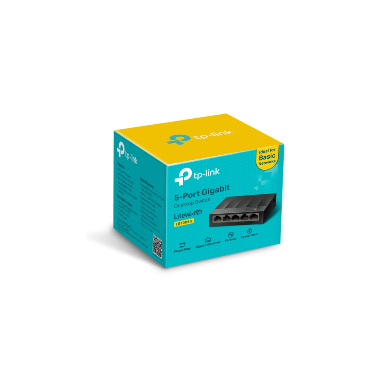 TP-Link LiteWave LS1005G - 5-Port Gigabit Unmanaged Ethernet Switch, Black — Buy in Cyprus with Fast Delivery
