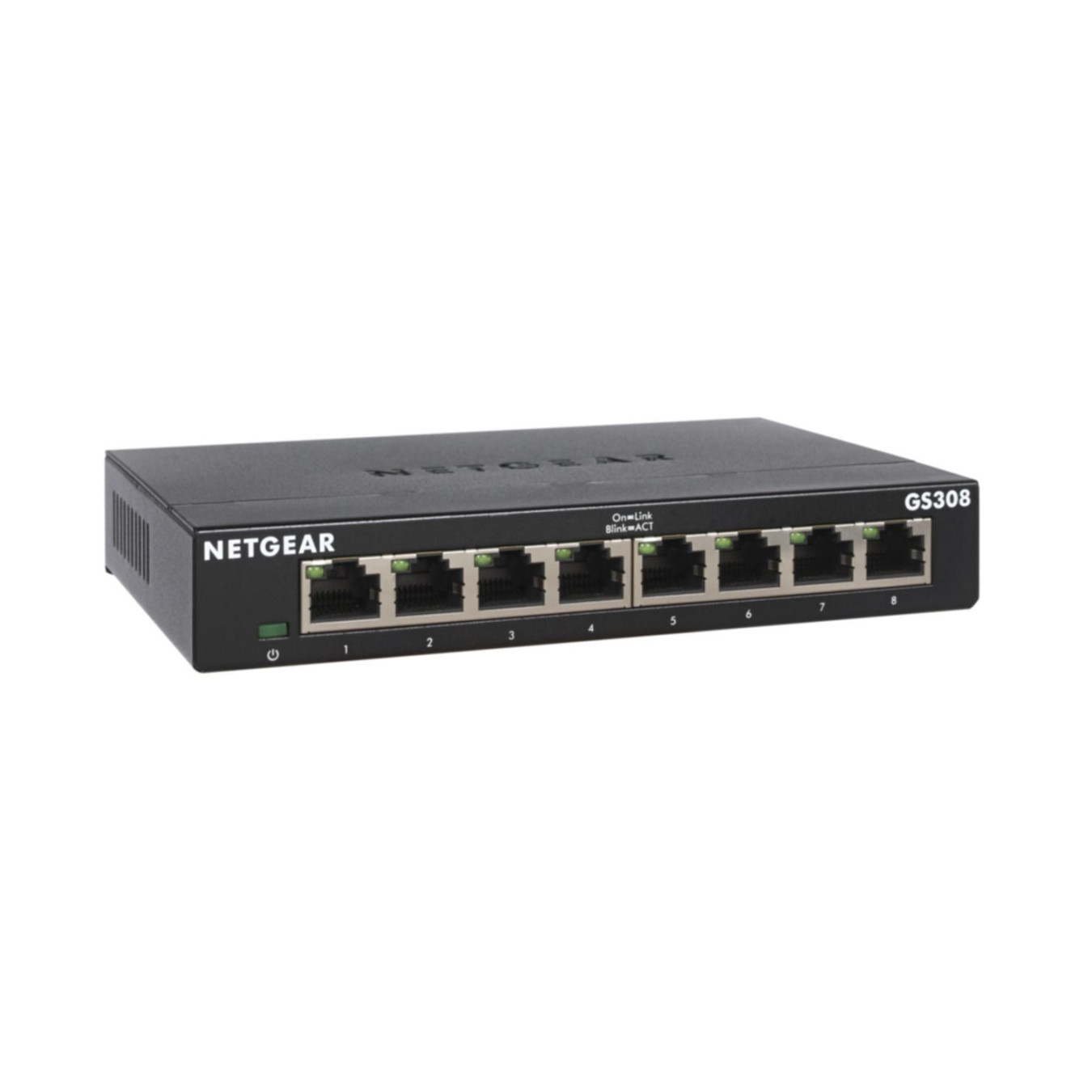NETGEAR 8-Port Gigabit Unmanaged Switch - GS308-300PES - Desktop, 8x Gigabit RJ45, Fanless, Plug-and-Play