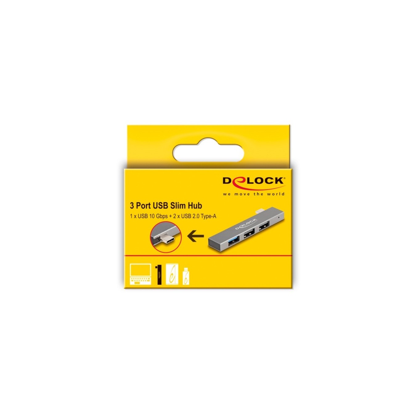 3-Port Slim USB Hub - with USB Type-C — Buy in Cyprus with Fast Delivery
