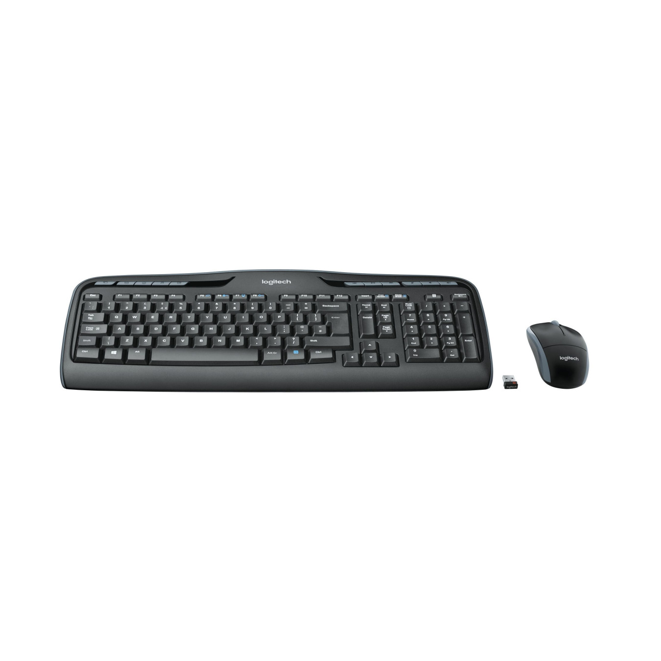 Logitech MK330 Wireless Keyboard & Mouse Combo - 920-008533 - Black, German QWERTZ, Full-size, 2.4GHz USB