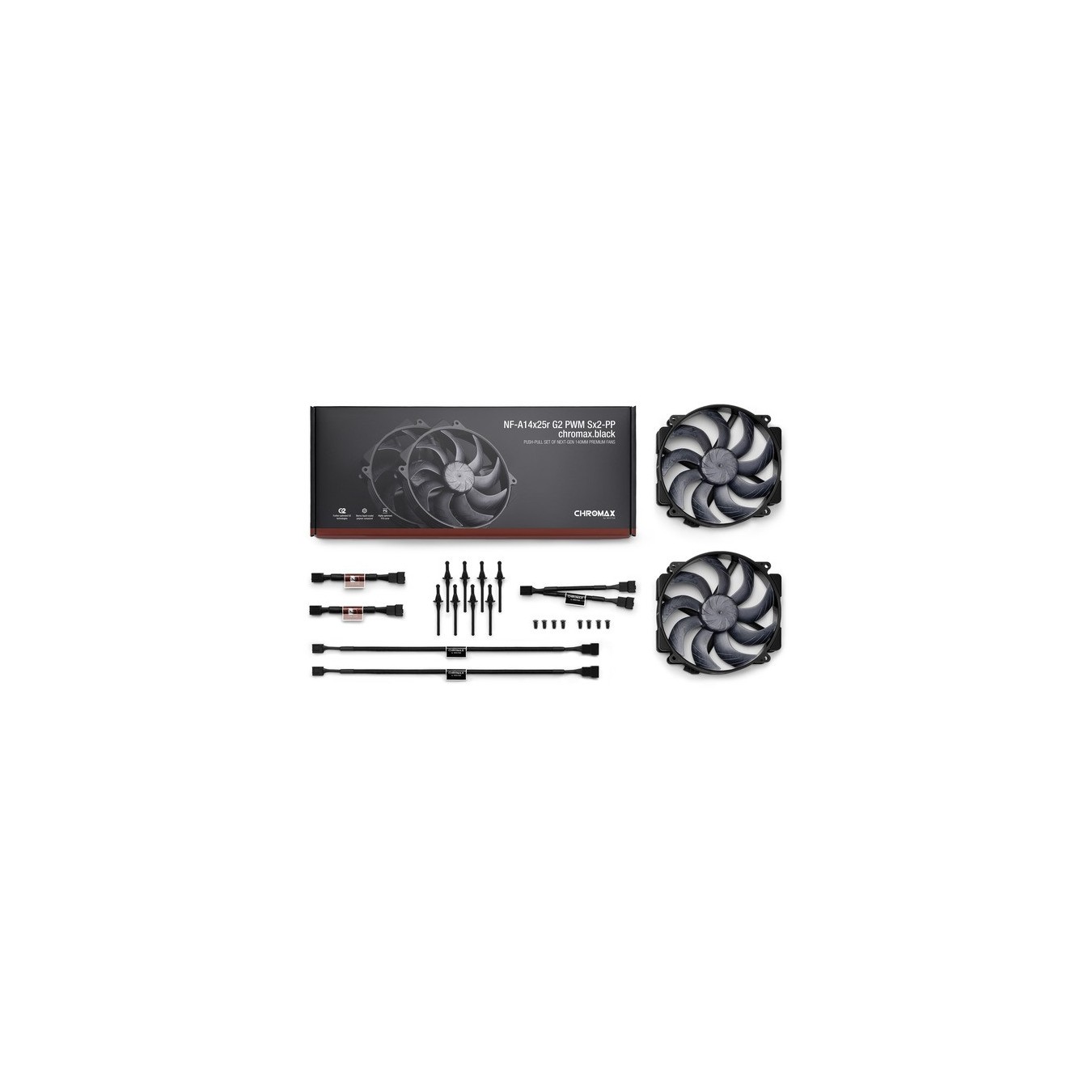 Case Fan - NF-A14x25r G2 PWM Sx2-PP - chromax.black — Buy in Cyprus with Fast Delivery