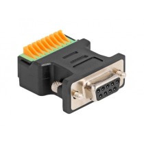 D-Sub 9 Pin Socket to Terminal Block Adapter - with push button — Buy in Cyprus with Fast Delivery
