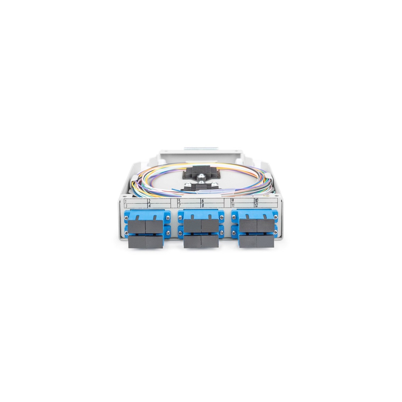 Fiber optic DIN rail box - OS2 equipped with SC adapter and pigtail, splice box — Buy in Cyprus with Fast Delivery