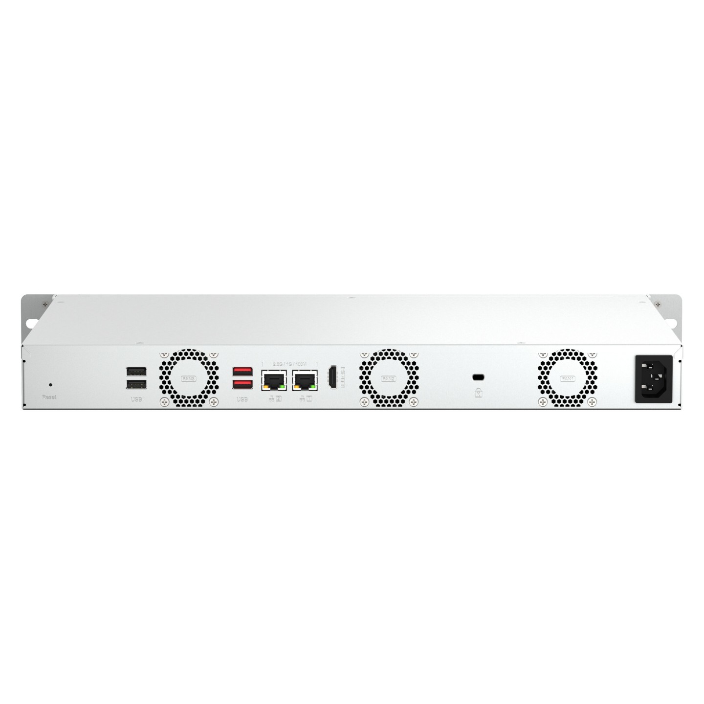 QNAP TS-464eU-8G - 4-Bay 1U Rack NAS - Intel Celeron N5095 2.0–2.9GHz, 8GB DDR4, 2x2.5GbE, 2x M.2, Aluminium/Black
