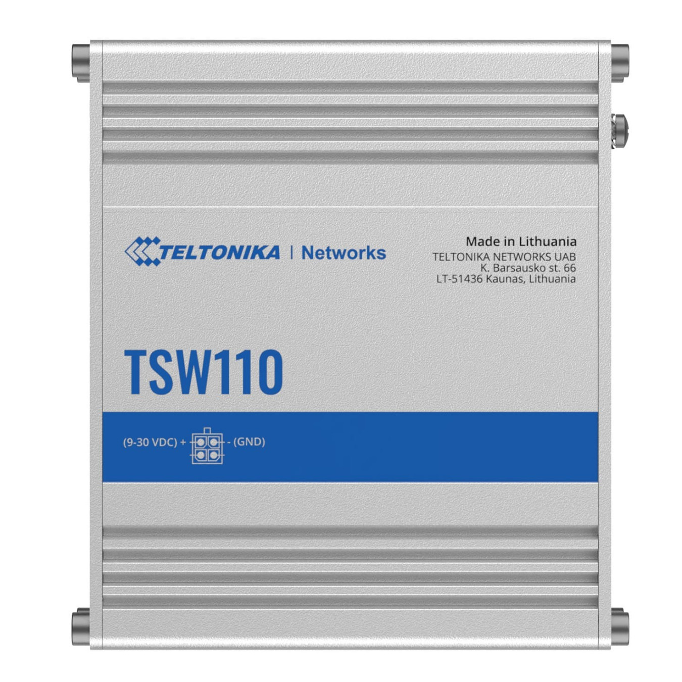 Teltonika TSW110 - 5-Port Gigabit Unmanaged Switch, DIN-rail, Blue/Grey, Aluminium Housing — Buy in Cyprus with Fast Delivery