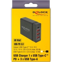 Delock 63974 - 60W USB Charger 1x USB-C PD + 3x USB-A | Armenius Store