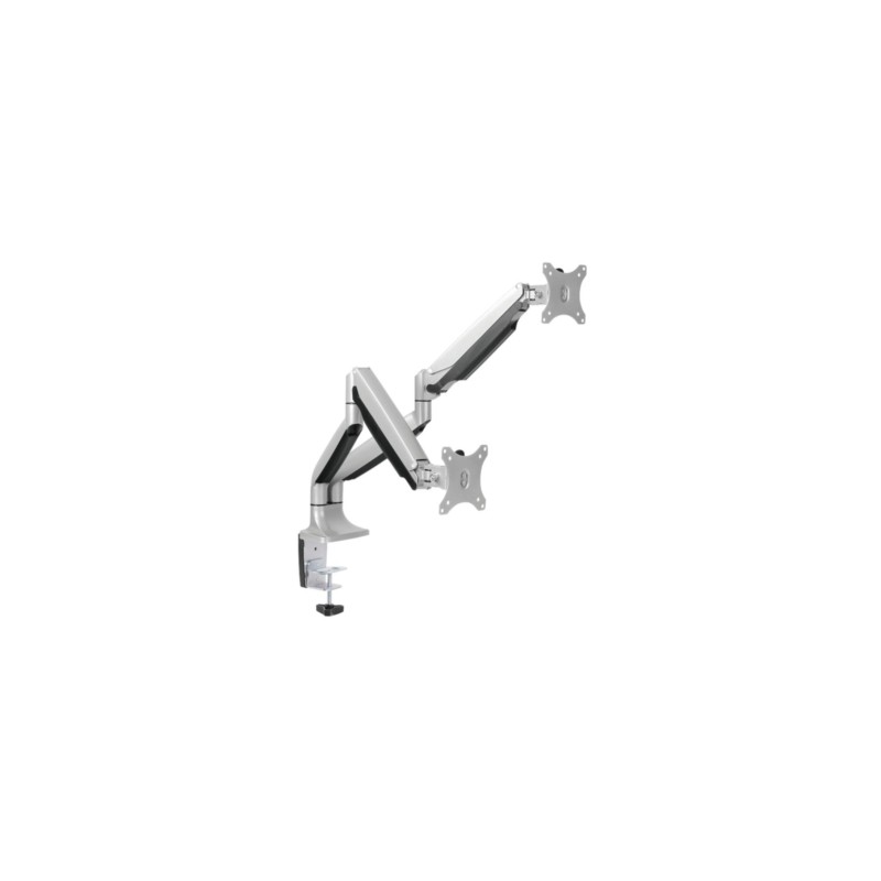 LogiLink BP0043 Dual Monitor Arm - Aluminum Gas-Spring, 13-32", 9kg/Arm, Desk Clamp/Grommet (Boxed)