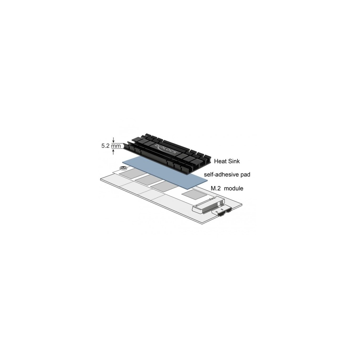 Heat sink flat 70 mm for M.2 module — Buy in Cyprus with Fast Delivery