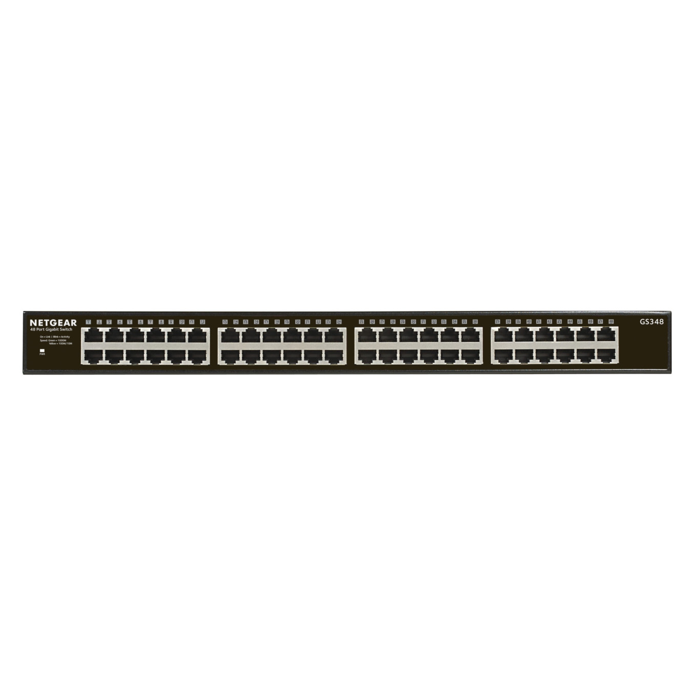 NETGEAR 300 Series Gigabit Unmanaged Switch - GS348-100EUS - 48-Port Gigabit, Fanless, Rackmount (Metal Case)