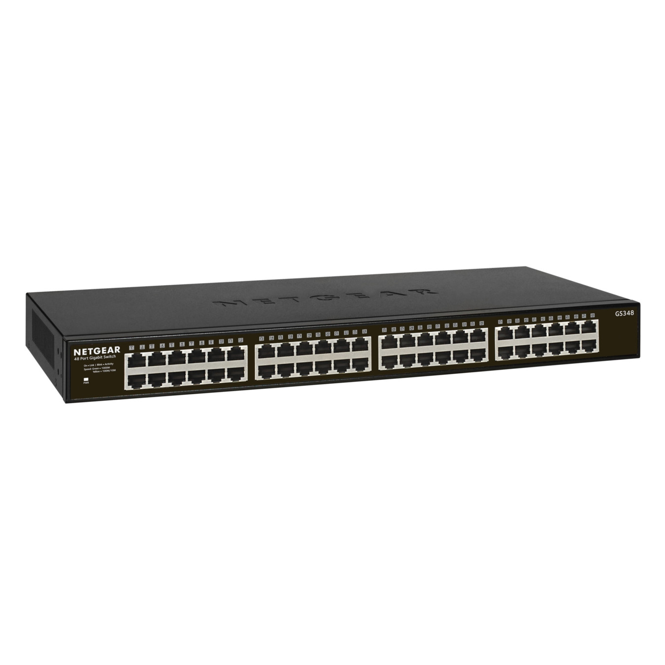 NETGEAR 300 Series Gigabit Unmanaged Switch - GS348-100EUS - 48-Port Gigabit, Fanless, Rackmount (Metal Case)