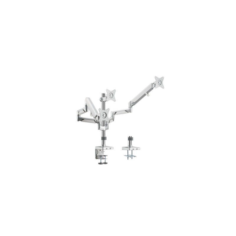 LogiLink Triple Monitor Desk Mount BP0090 - 3x 17-27" Clamp Arm VESA 75/100 Silver (Boxed) — Buy in Cyprus with Fast Delivery