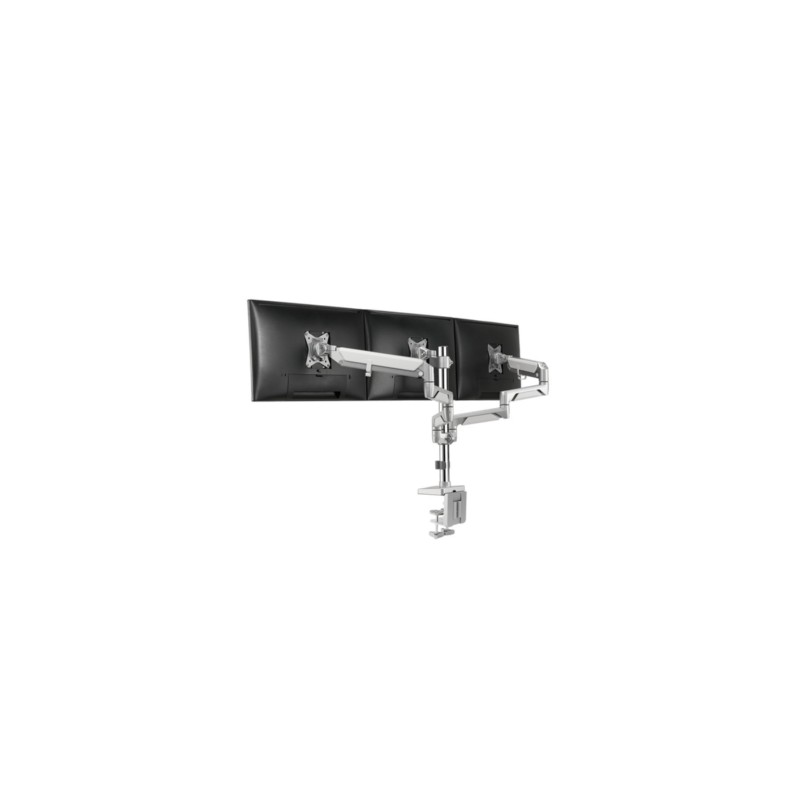 LogiLink Triple Monitor Desk Mount BP0090 - 3x 17-27" Clamp Arm VESA 75/100 Silver (Boxed) — Buy in Cyprus with Fast Delivery
