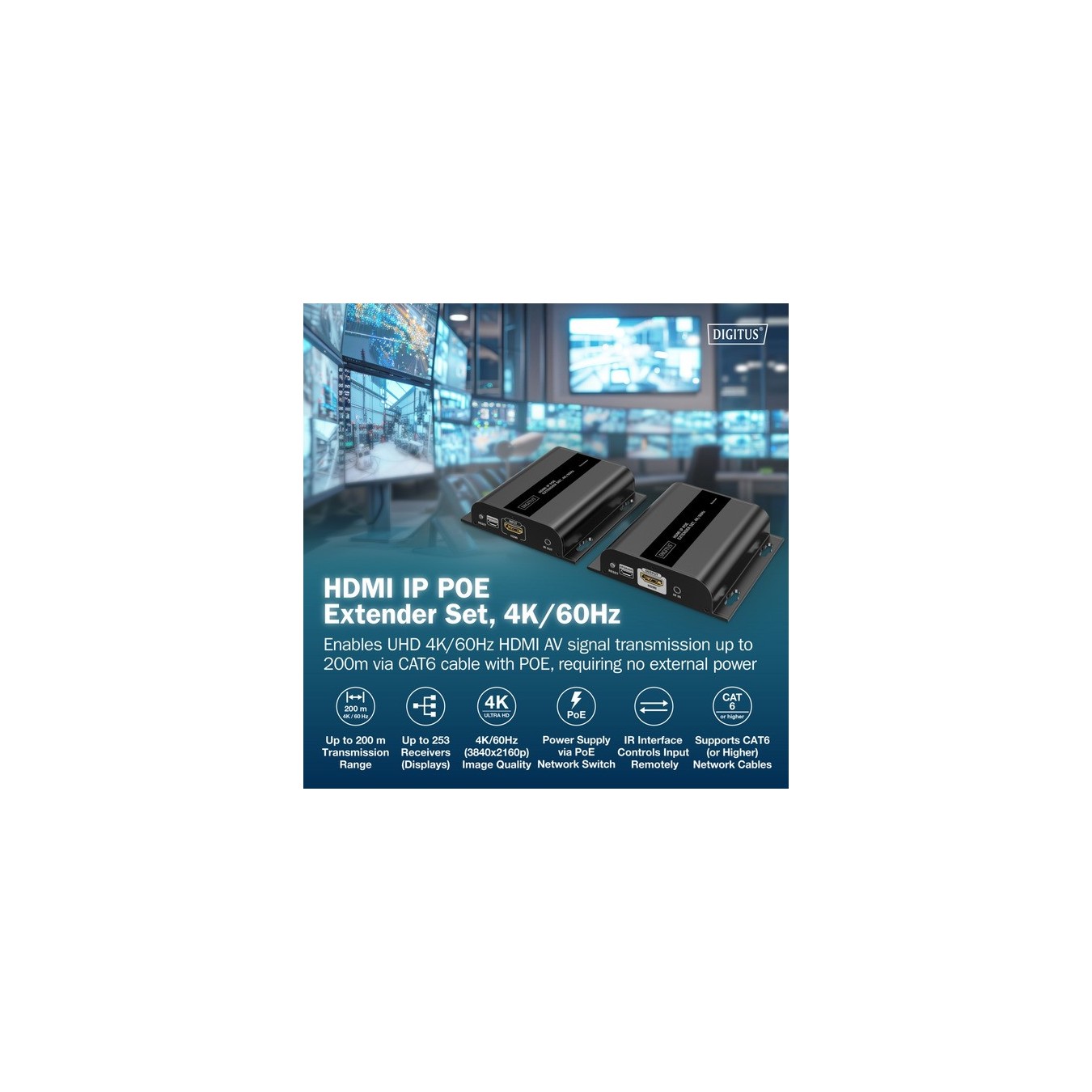 HDMI IP PoE Extender Set - HDMI extension — Buy in Cyprus with Fast Delivery