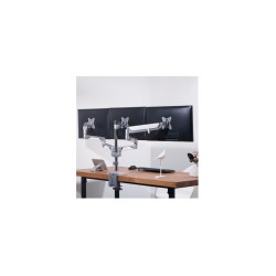 LogiLink Triple Monitor Desk Mount BP0090 - 3x 17-27" Clamp Arm VESA 75/100 Silver (Boxed) — Buy in Cyprus with Fast Delivery